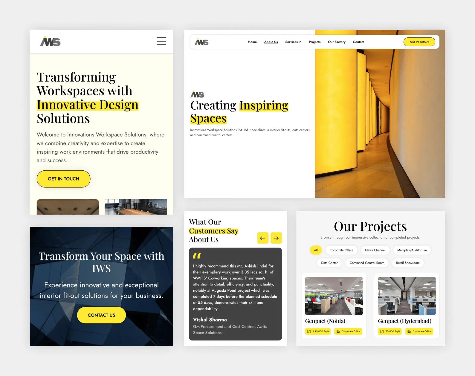 IWS interior projects collage